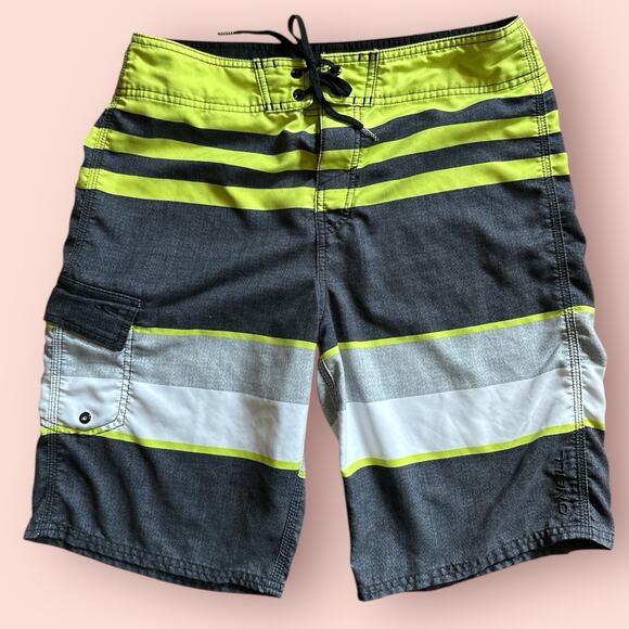 Vtg Y2K O’Neill Board Shorts Men’s 31 Swim Trunks Beach Surf Skate striped 2000s - Picture 1 of 4